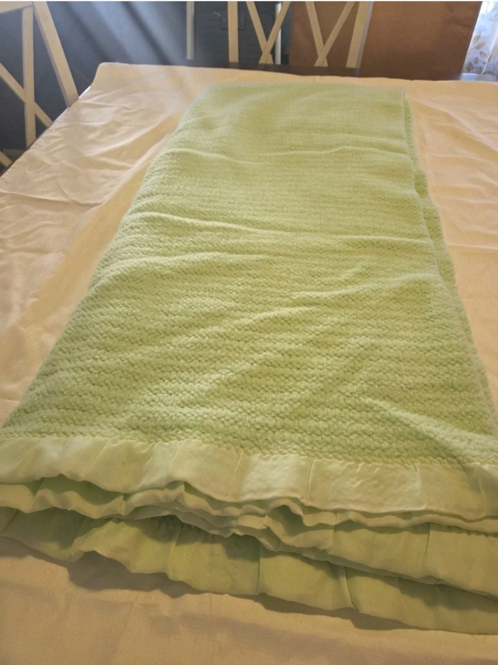 Vintage Waffle Weave Satin Bidding Blanket